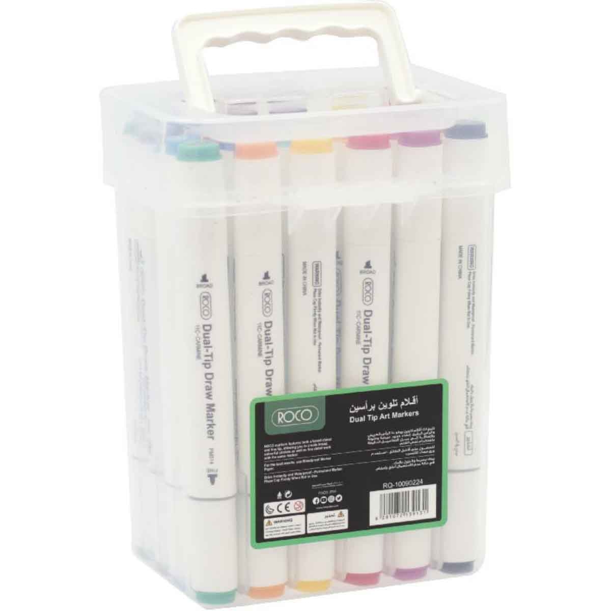Roco 24-Piece Twin Tip Graphic Art Assorted Sketch Marker Set