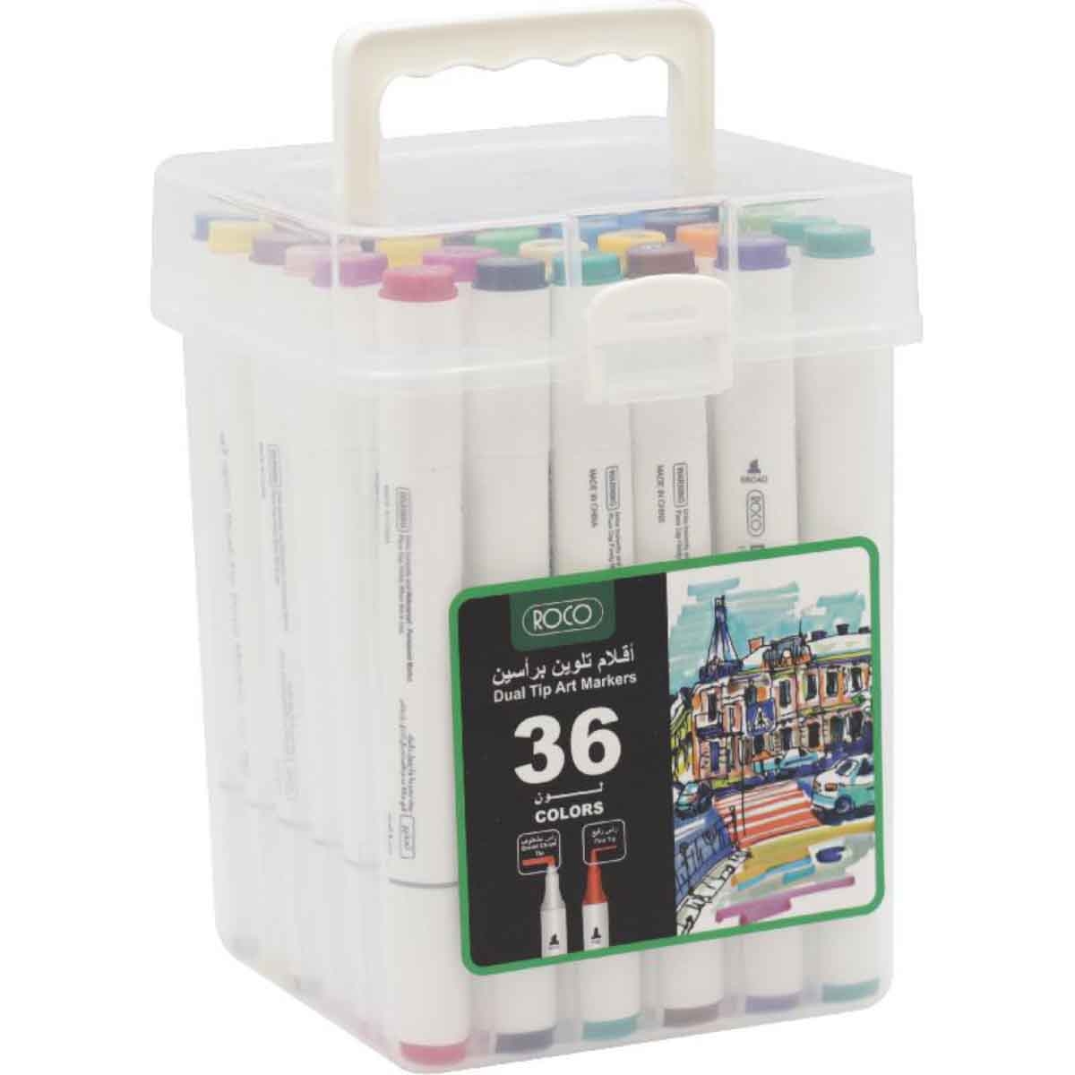 Roco 36-Piece Twin Tip Graphic Art Assorted Sketch Marker Set