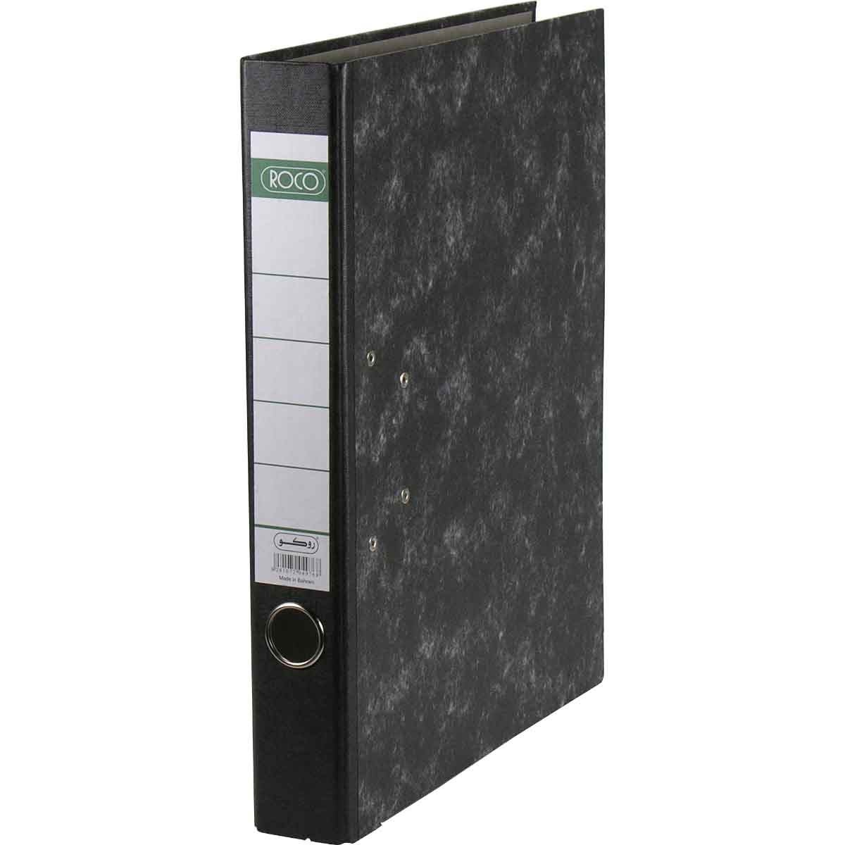 Roco 2" F4/A4 Black Pressboard Standard Box File