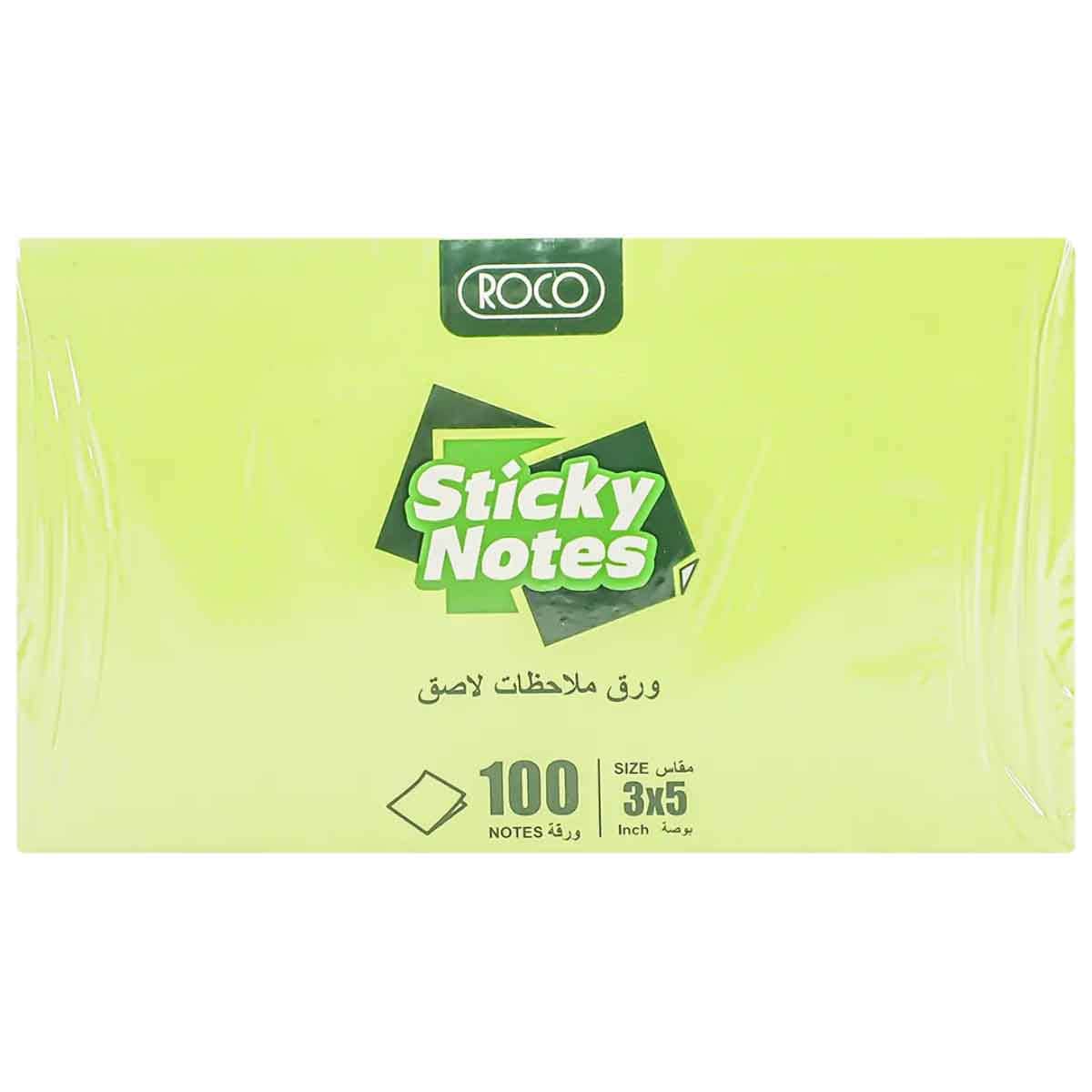 Roco Neon 100-Piece 3" x 5" Assorted Sticky Notes Pack