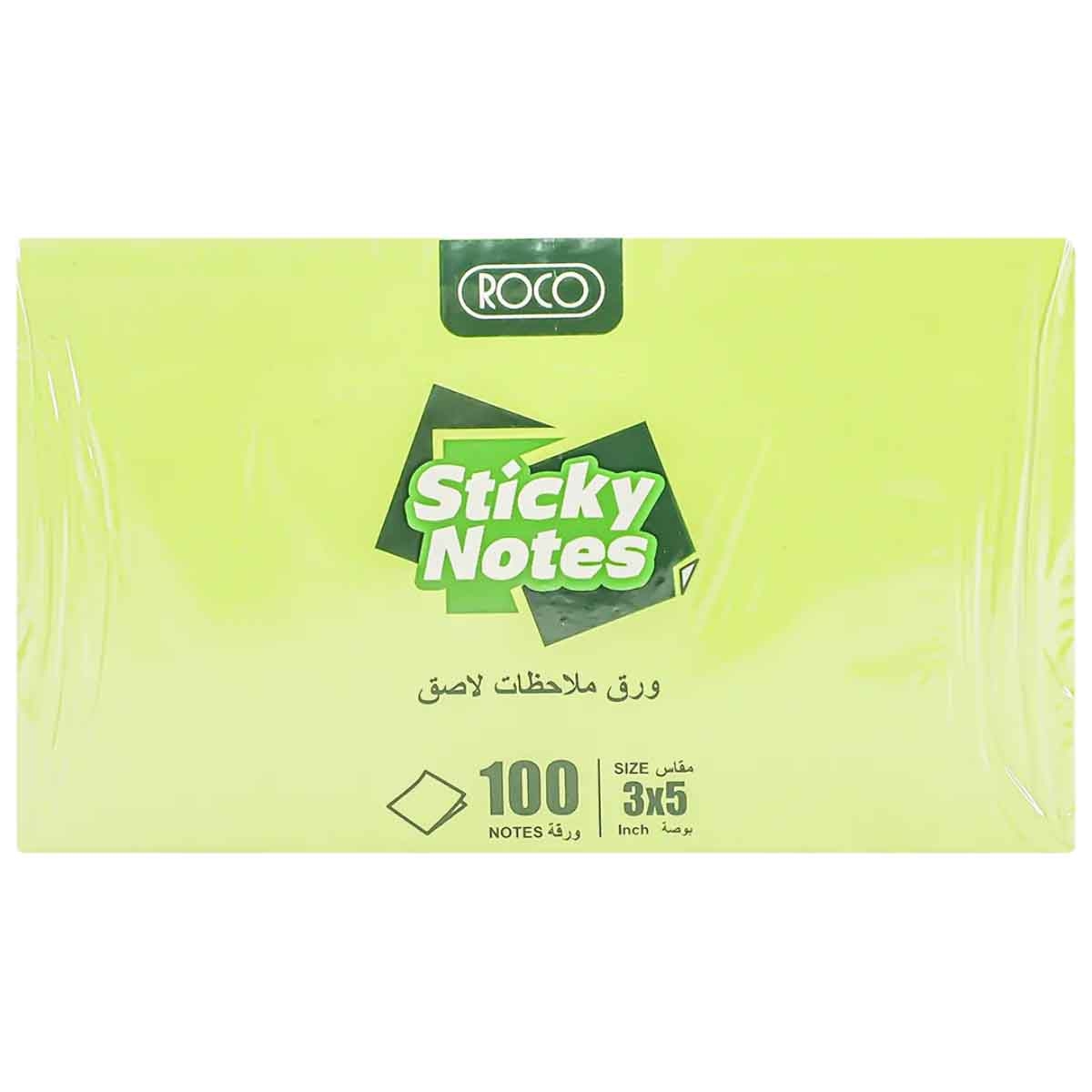 Roco Neon 100-Piece 3" x 5" Assorted Sticky Notes Pack