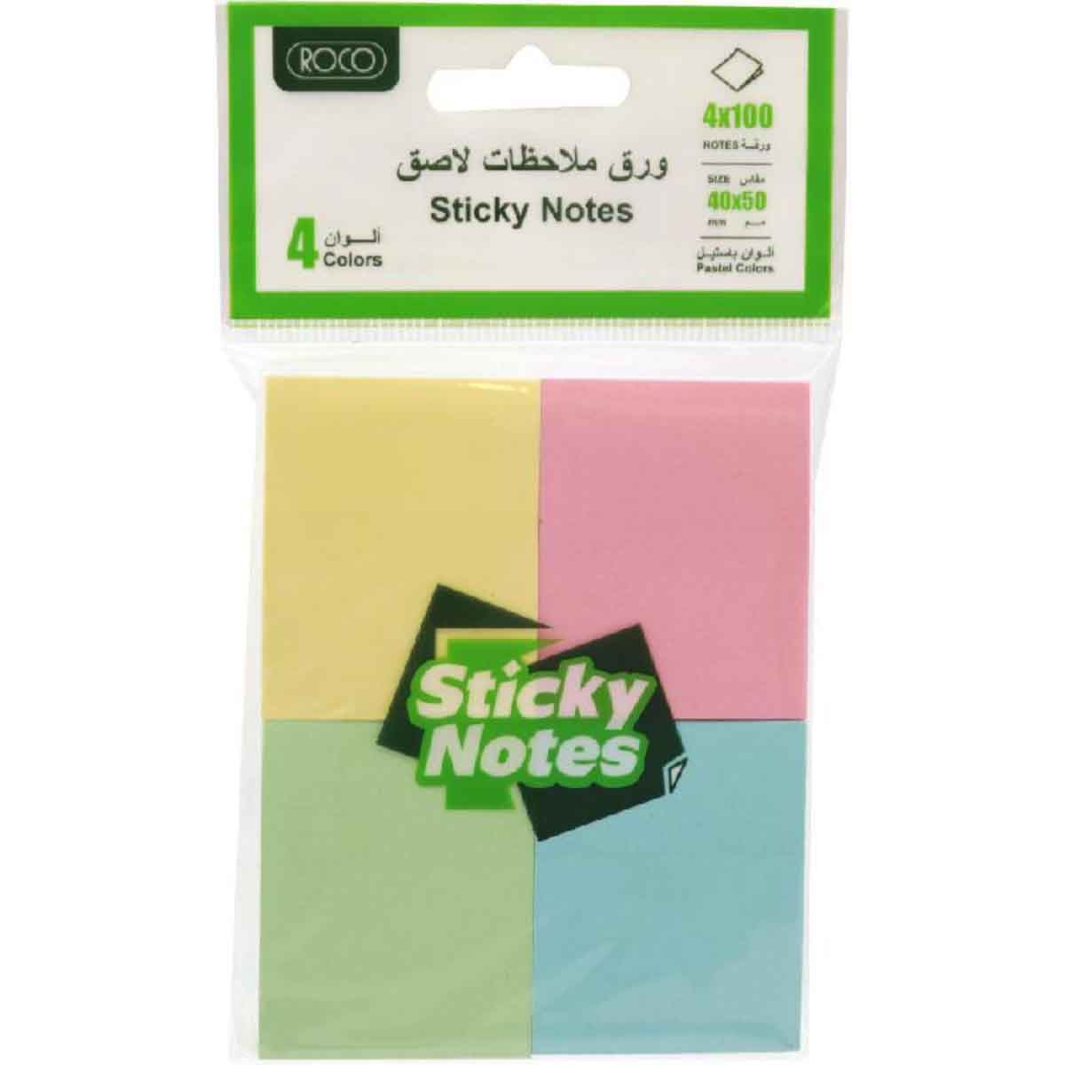 Roco Pastel 400-Piece 1.57" x 1.96" Assorted Sticky Notes Pack