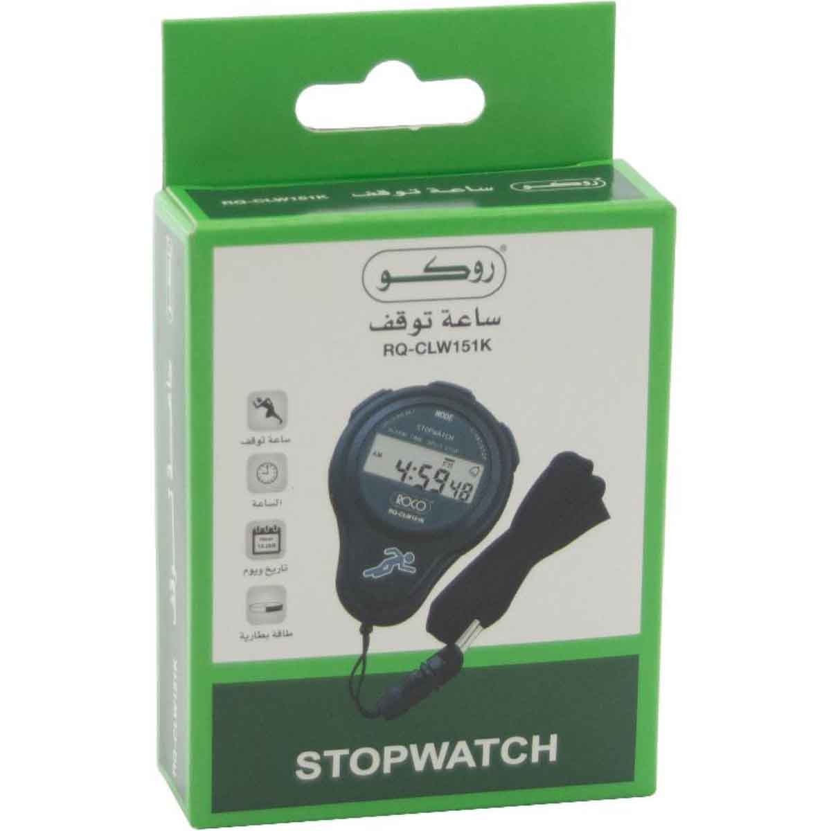 روكو ساعة توقيت رقمية سوداء