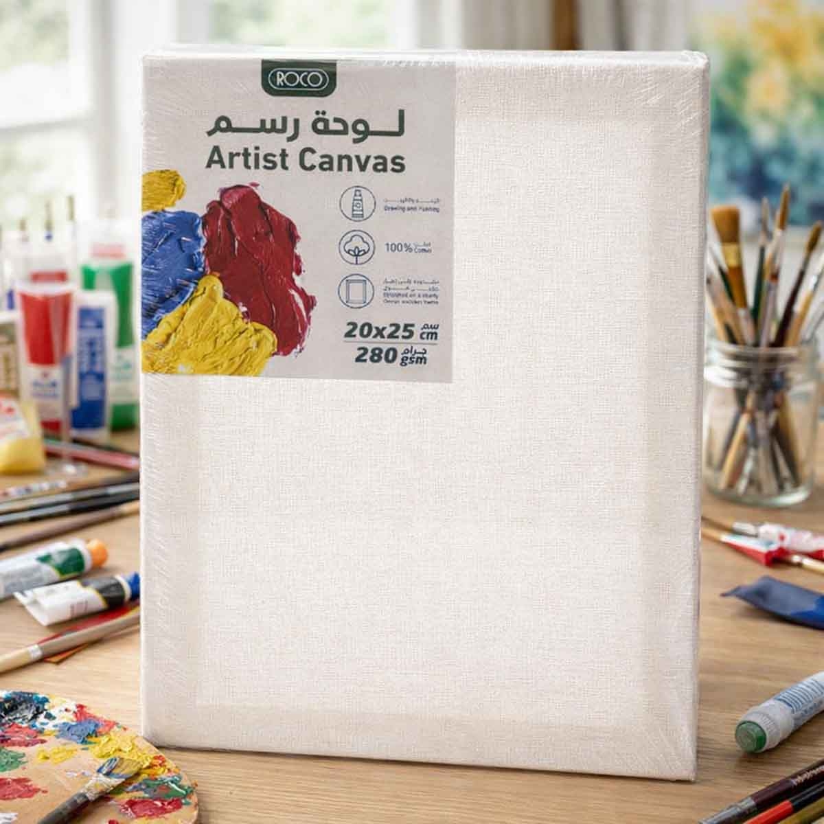 روكو قماش كانفس مشدود مستطيل ملمس خشن 8 × 10 انش