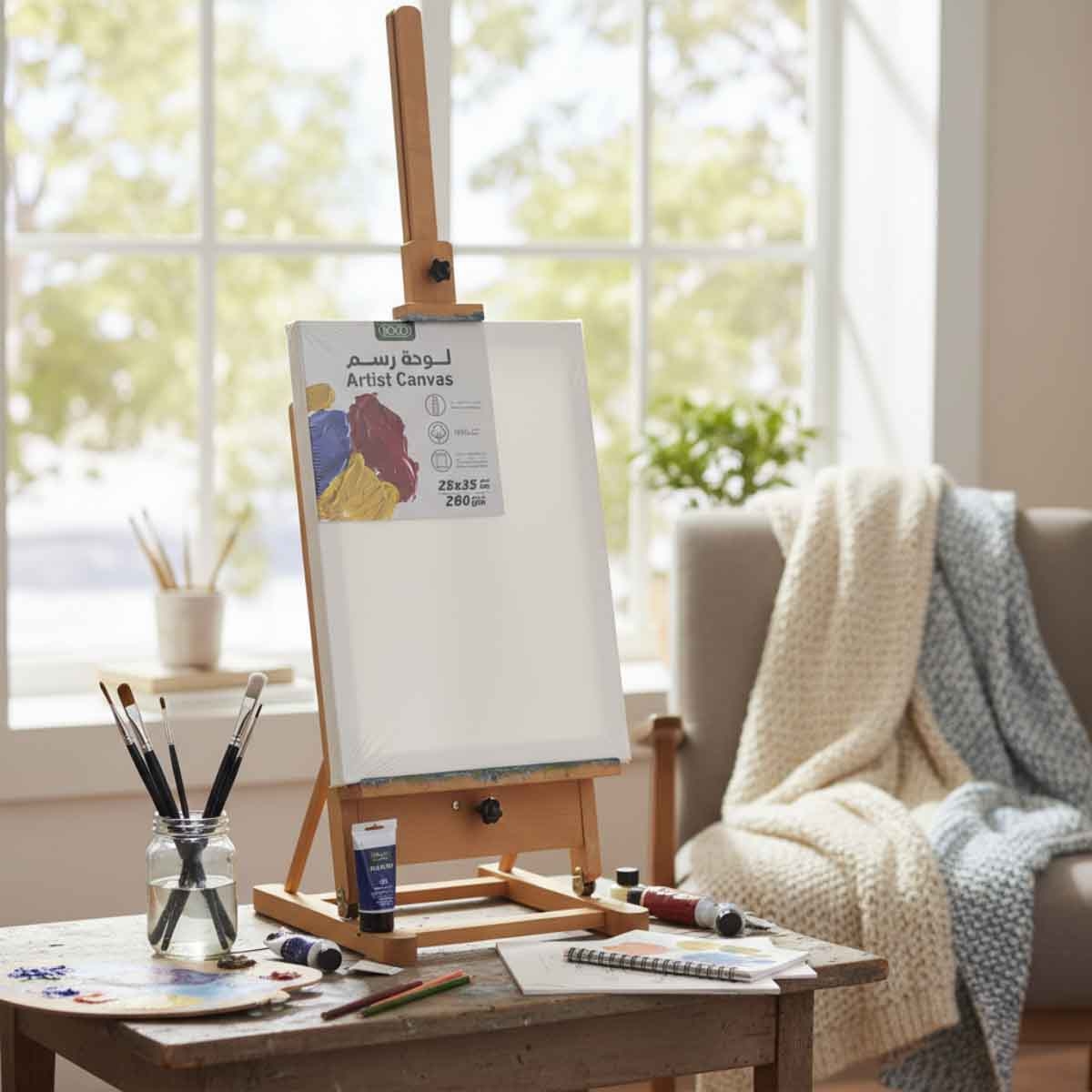 روكو قماش كانفس مشدود مستطيل ملمس خشن 10 × 14 انش