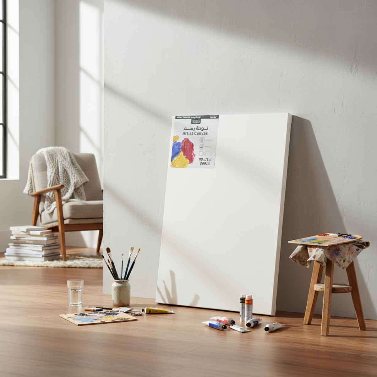 روكو قماش كانفس مشدود مستطيل ملمس خشن 20 × 30 انش