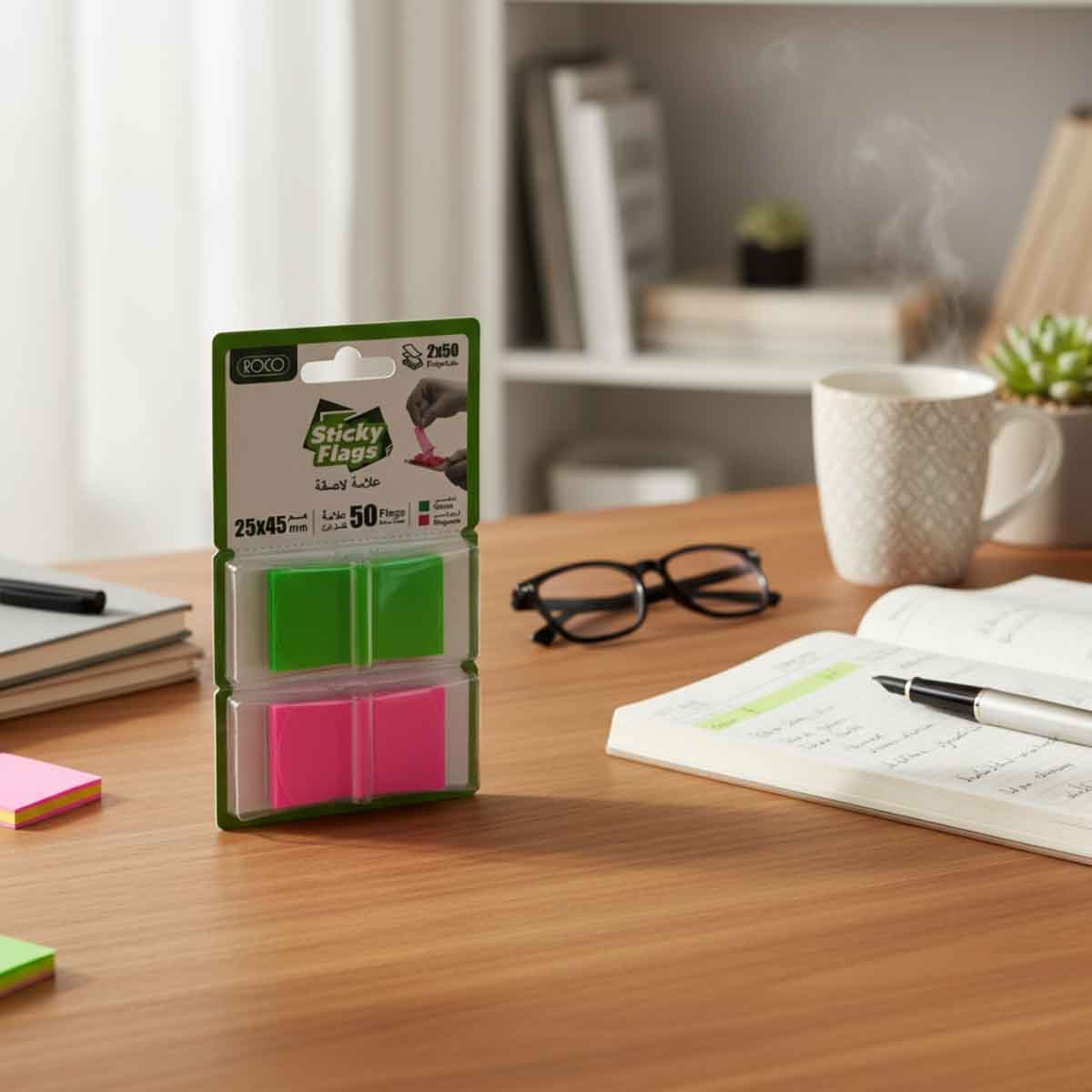 روكو علامات تبويب شريطية أخضر/ماجنتا