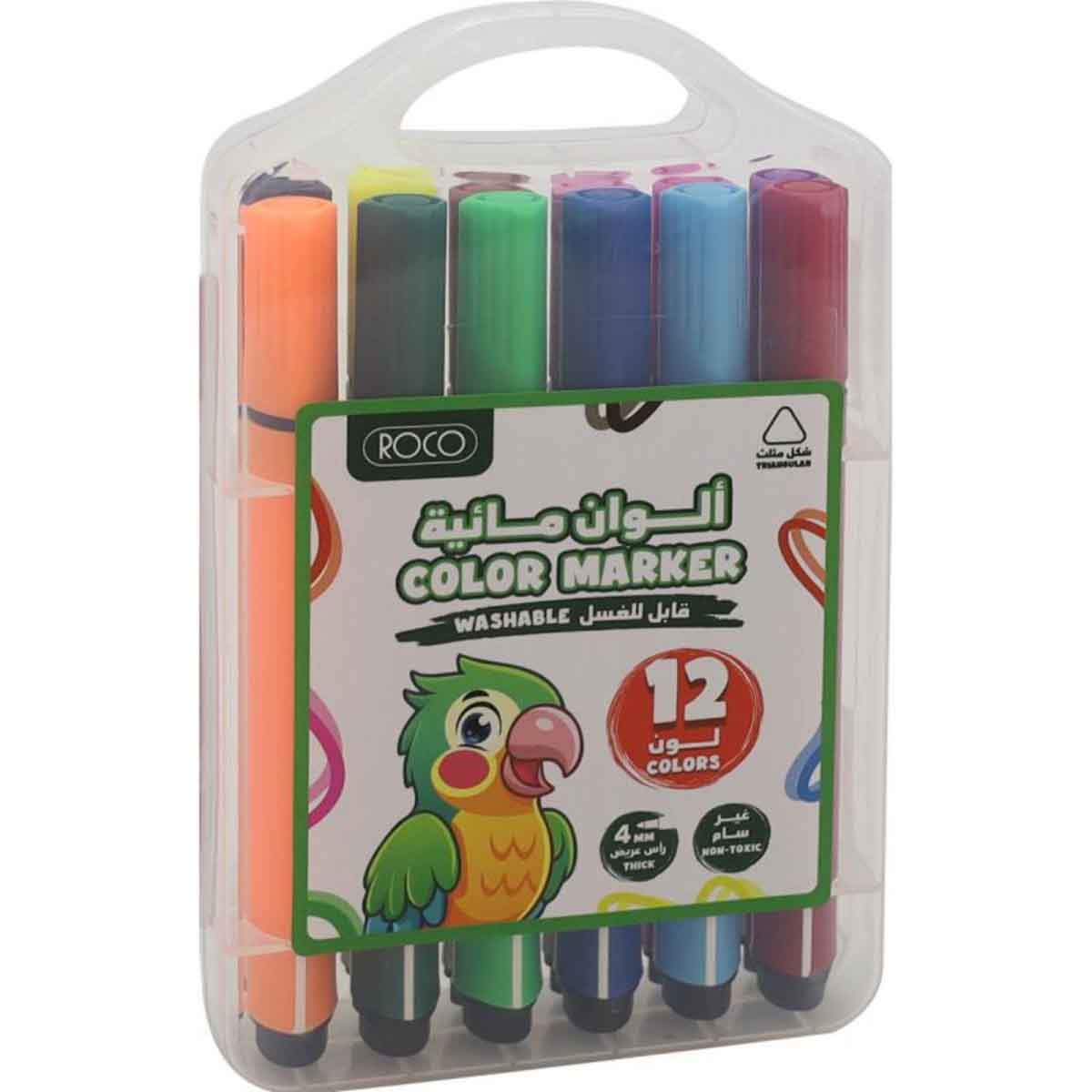 Roco 12-Piece Triangle Assorted Color Marker Set