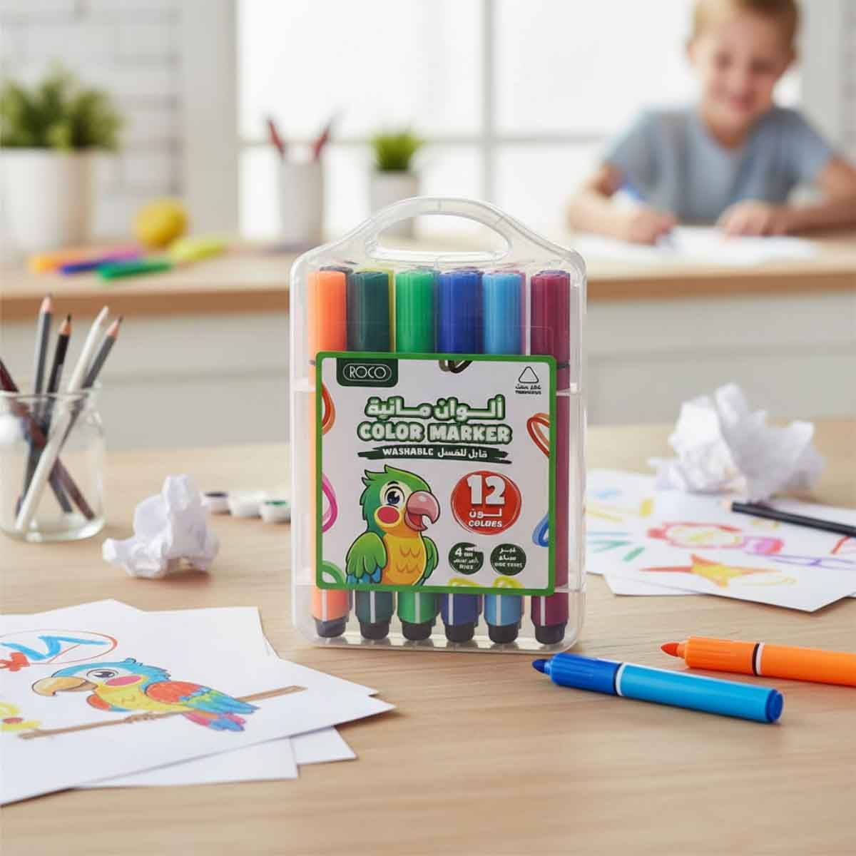 Roco 12-Piece Triangle Assorted Color Marker Set