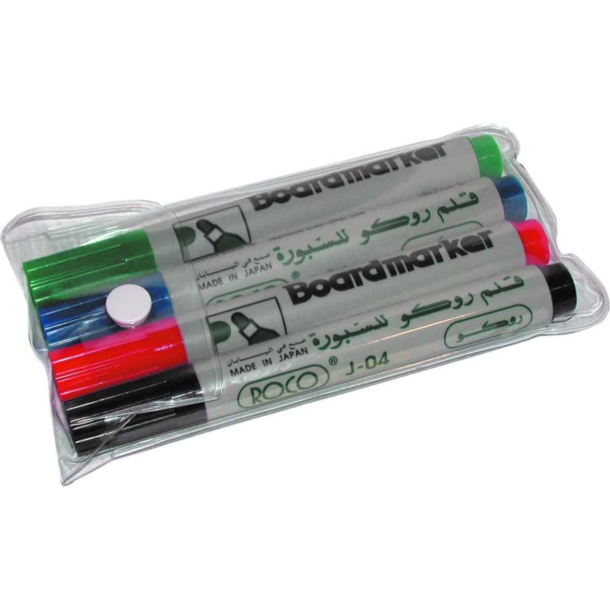 Roco 1.5-3mm Round Tip Assorted Color Whiteboard Marker Set
