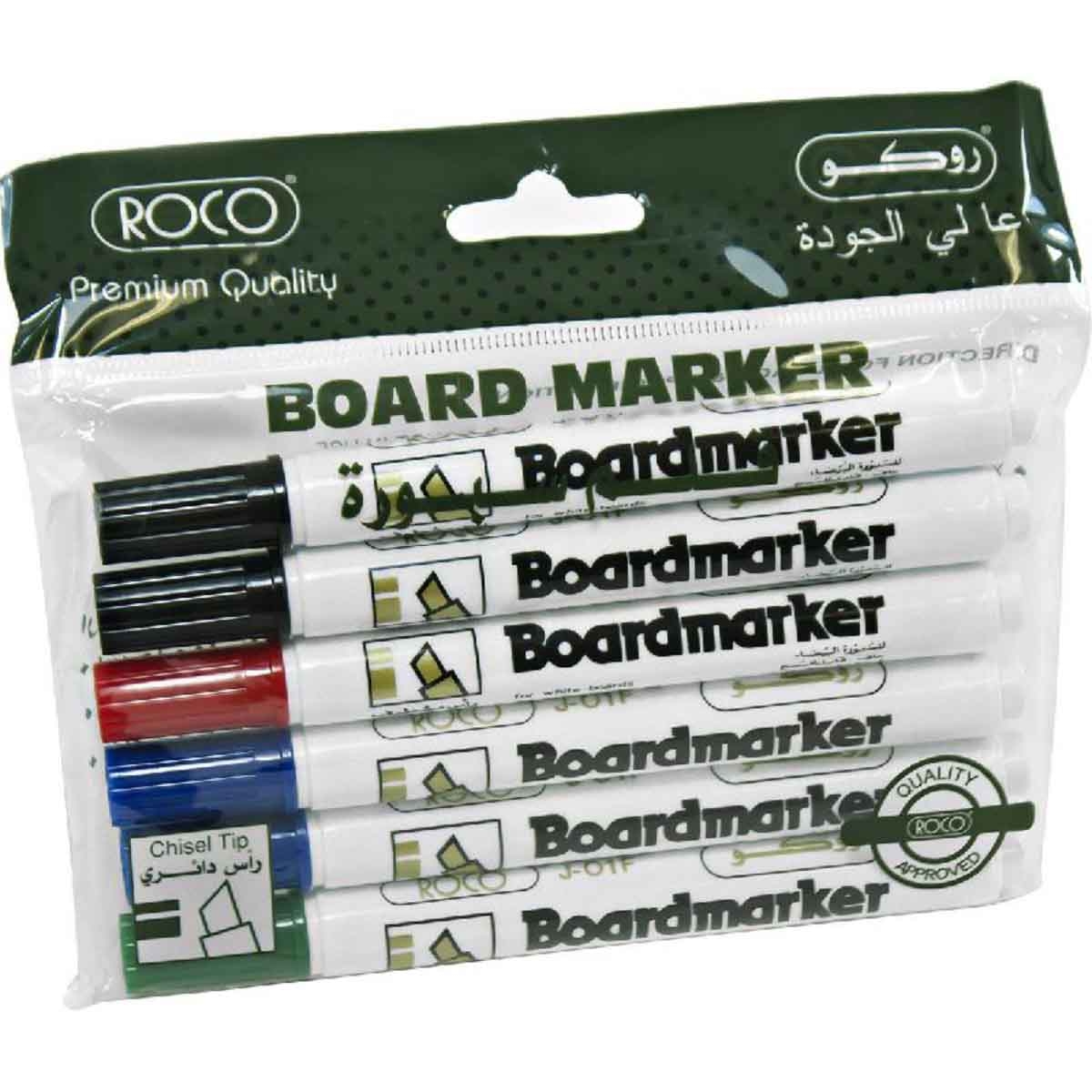 Roco 1-3mm Chisel Tip Whiteboard Marker Set