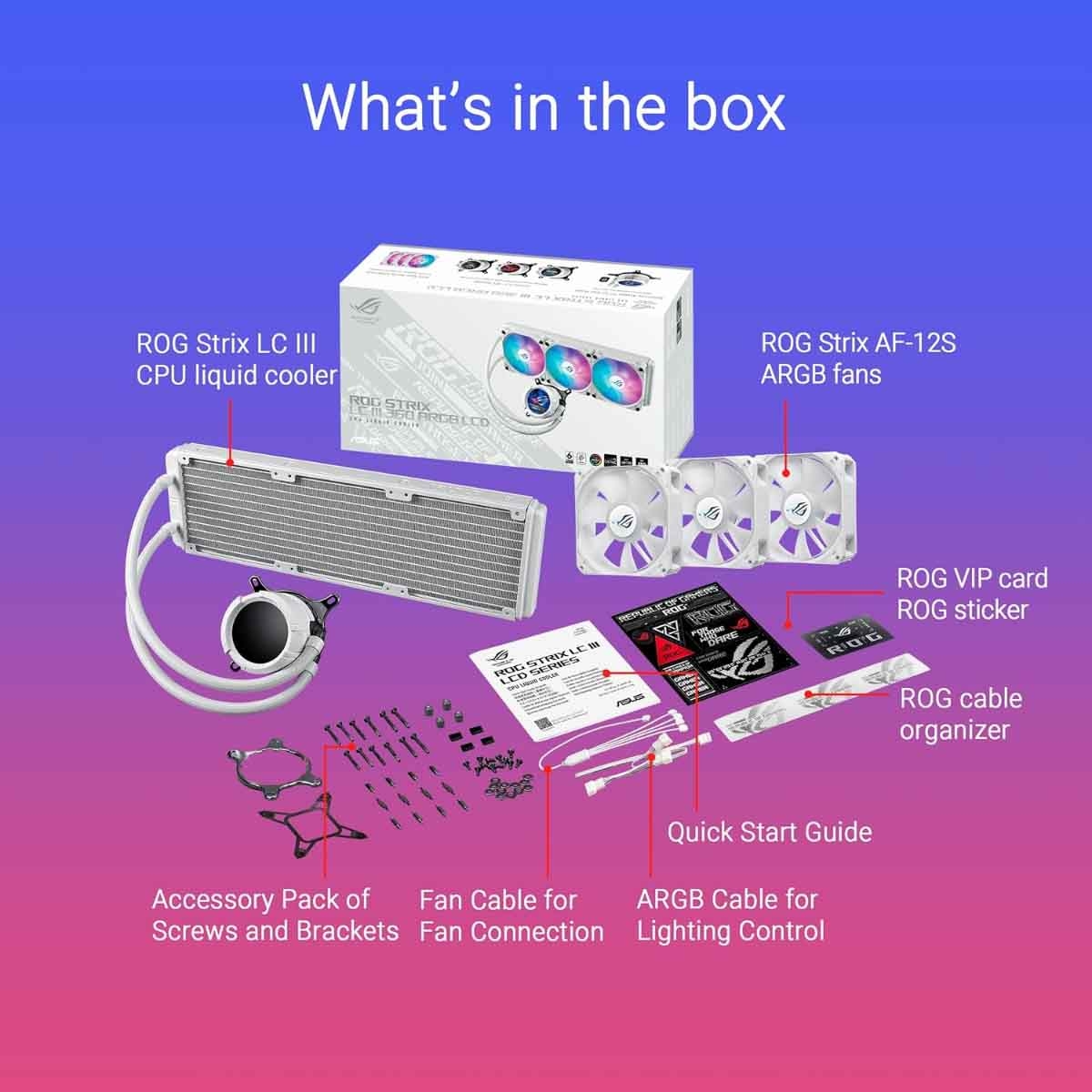 ASUS ROG White Strix LC 360 ARGB LCD Liquid CPU Cooler