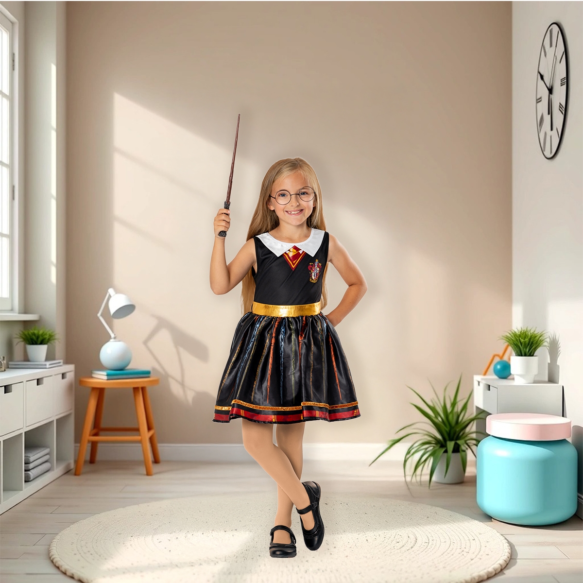 روبيز زي شخصية هيرمايوني من مدرسة هوجوورتس لأفلام هاري بوتر للبنات 11-12 سنة