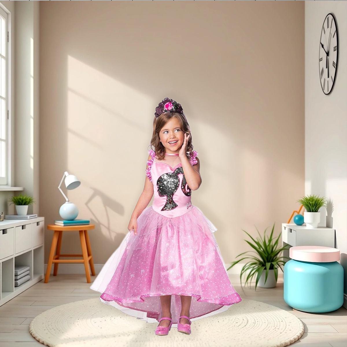 روبيز زي تنكري أميرة باربي مقاس M للبنات 5-7 سنوات