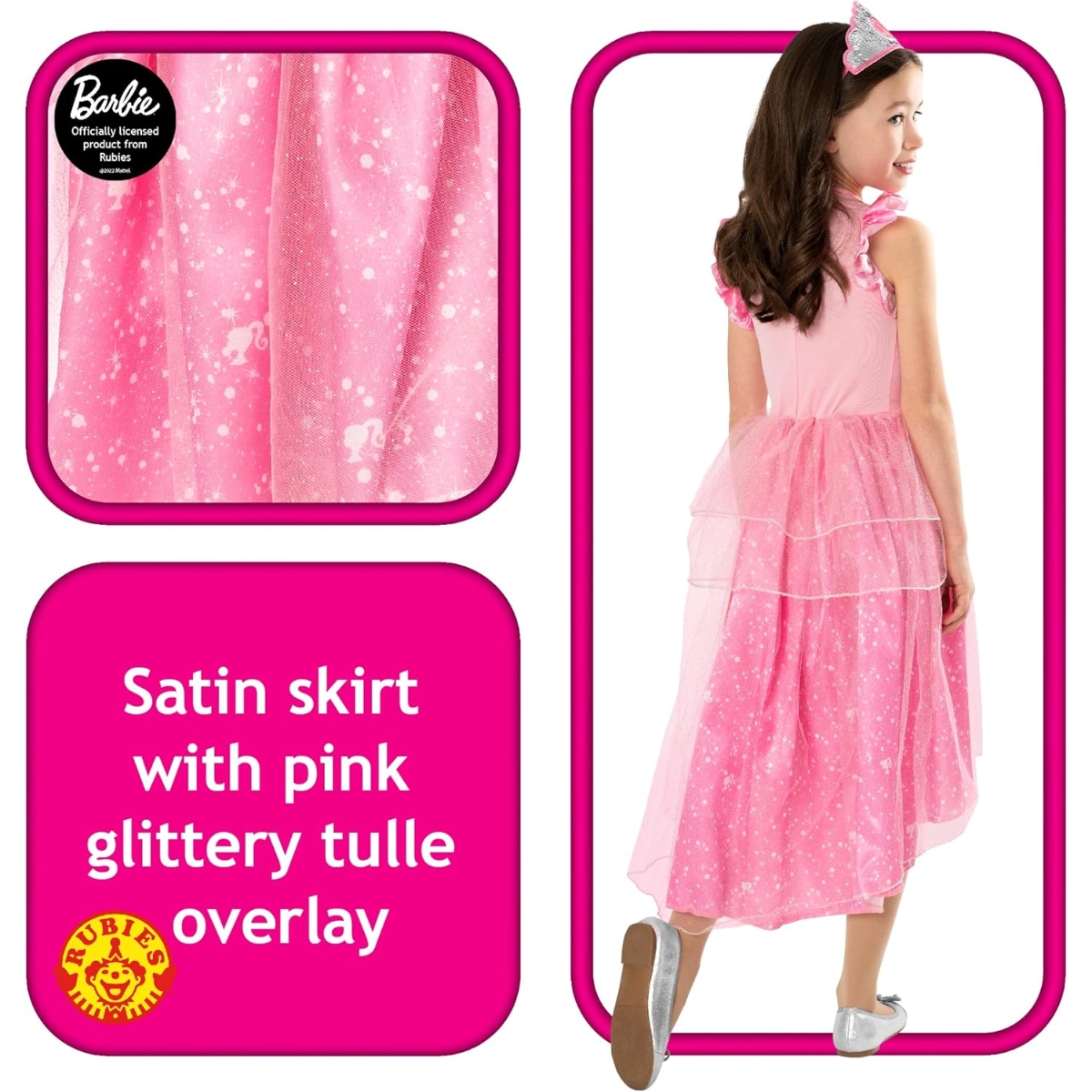 روبيز زي تنكري أميرة باربي مقاس M للبنات 5-7 سنوات