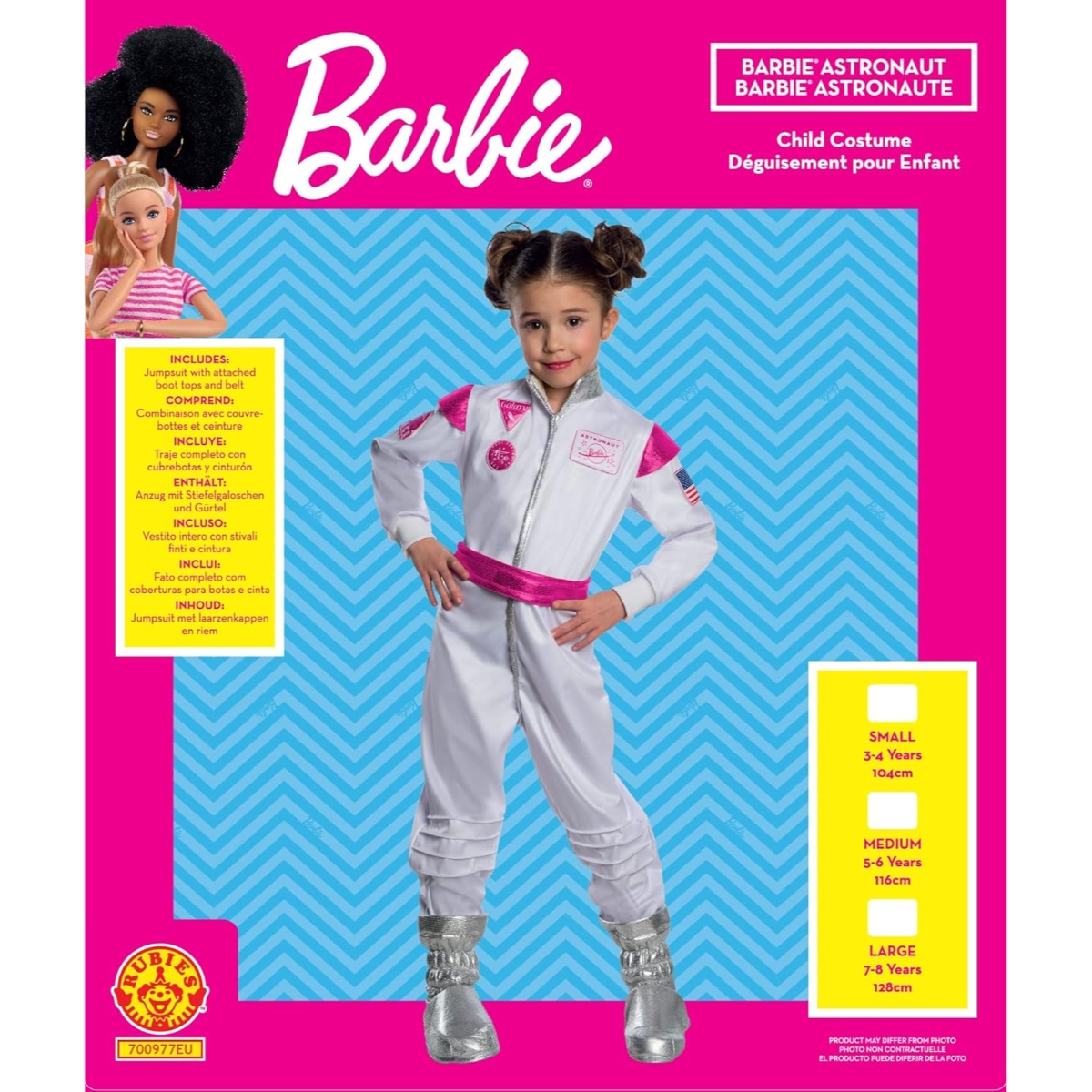 روبيز زي تنكري رائدة فضاء باربي مقاس S للبنات 3-4 سنوات