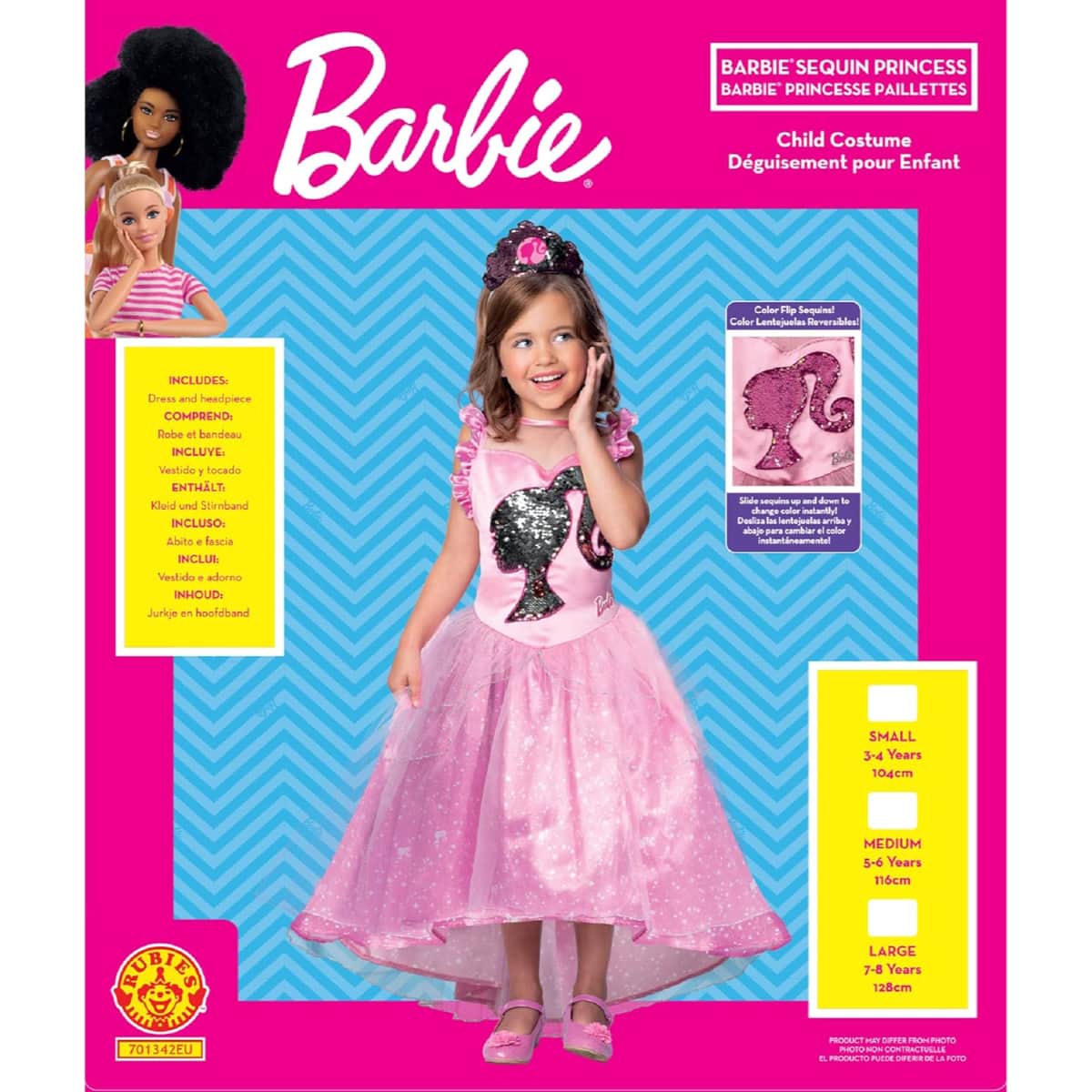 Rubies S Barbie Princess Costume Girls, 3-4 Years