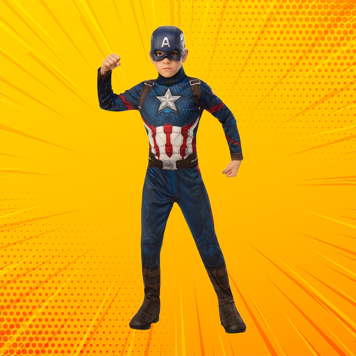 Rubies S Captain America Deluxe Costume Boys, 3-4 Years