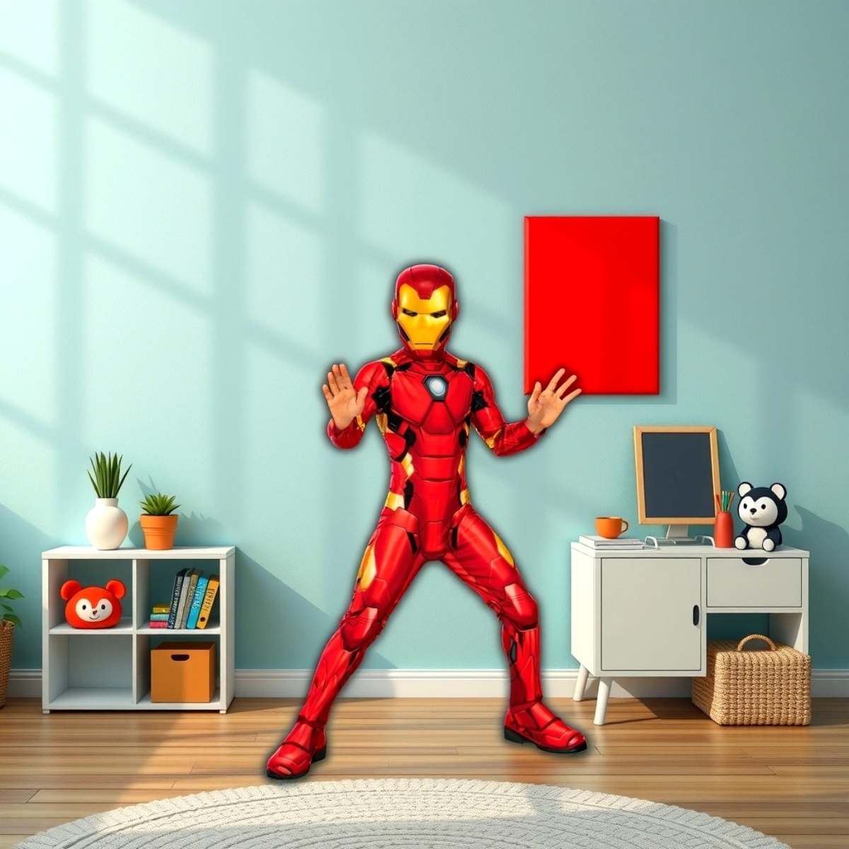 روبيز زي آيرون مان للأطفال مقاس S مع قناع للأولاد 5-7 سنوات