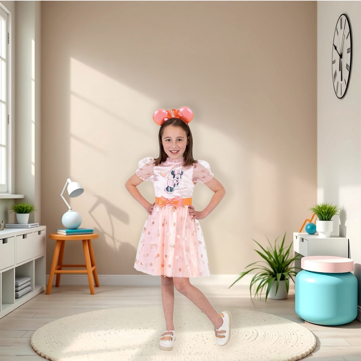 Rubies S Minnie Mouse Rose Gold Deluxe Costume Girls, 3-4 Years