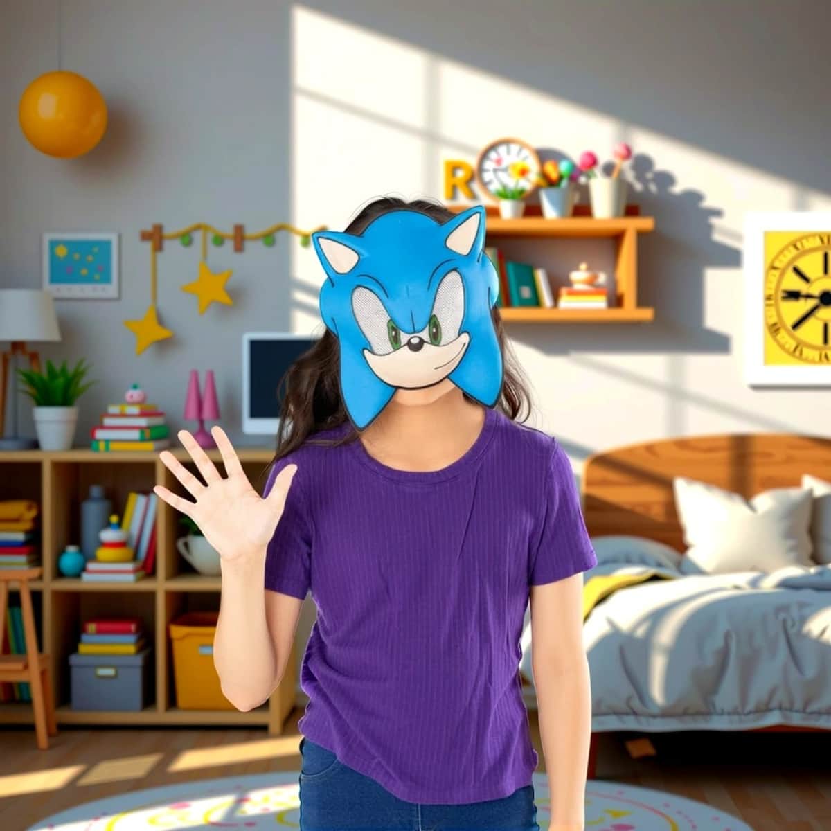 Rubies Standard Sonic The Hedgehog Child Mask Unisex, 13+ Years