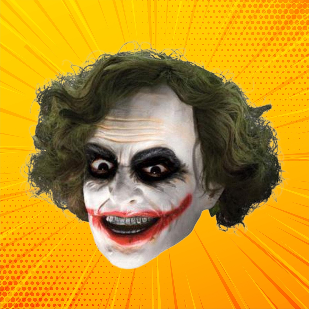 روبيز قناع الجوكر 3/4 مع شعر مستعار للأولاد 13 سنة فما فوق