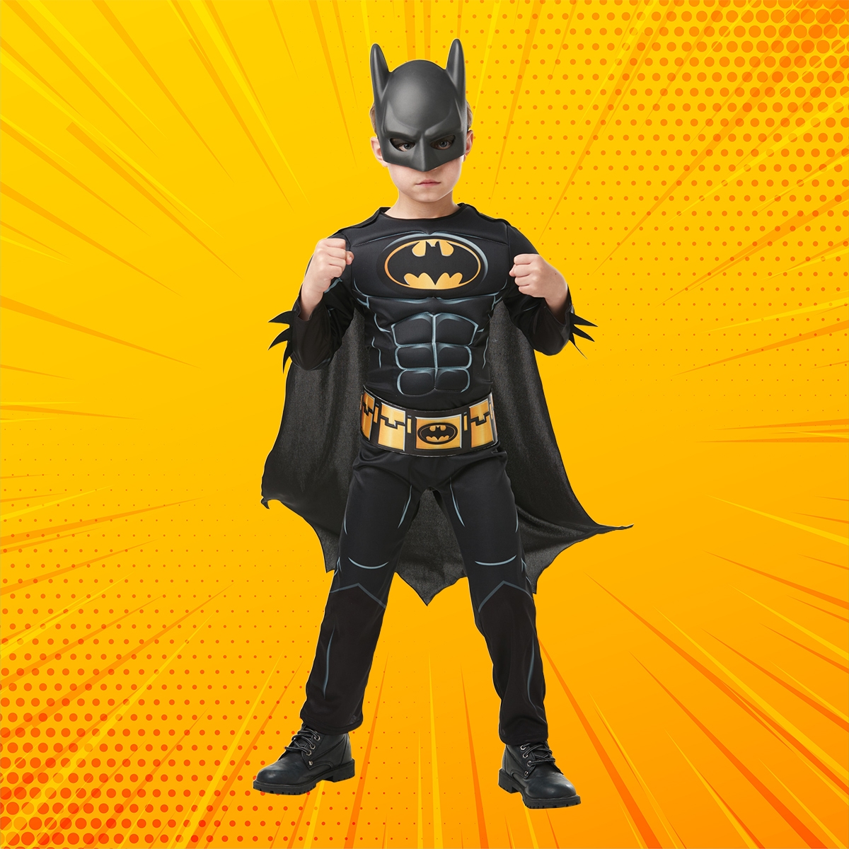 روبيز زي باتمان كلاسيكي أسود مقاس XL للأولاد 8-10 سنوات