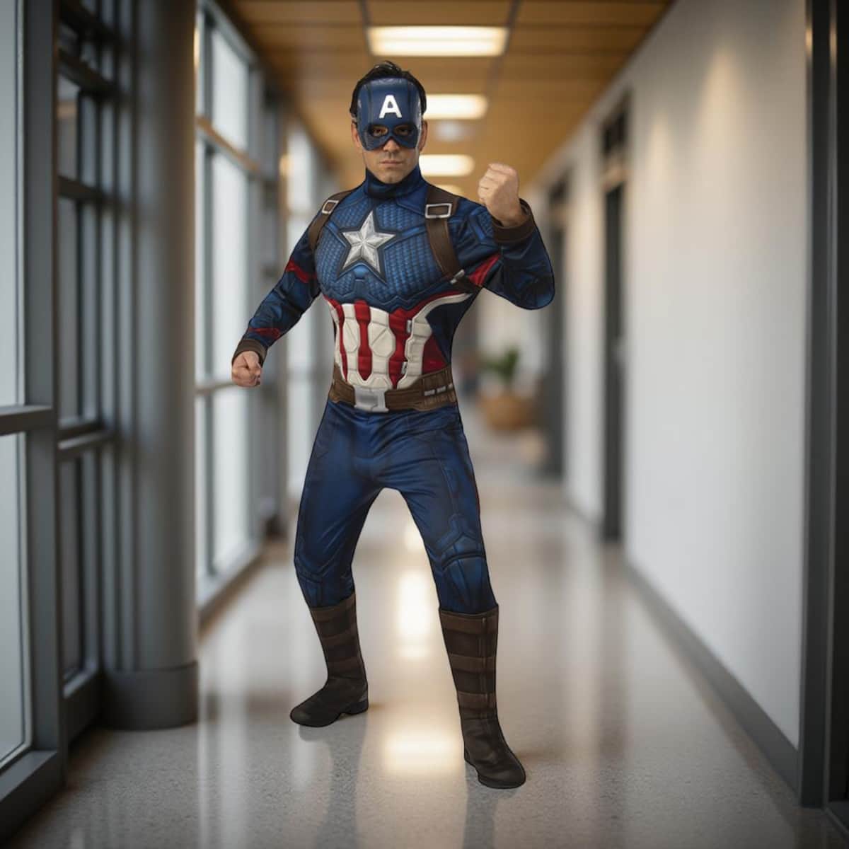 Rubies STD Captain America Deluxe Adult Costume Boys, 13+ Years
