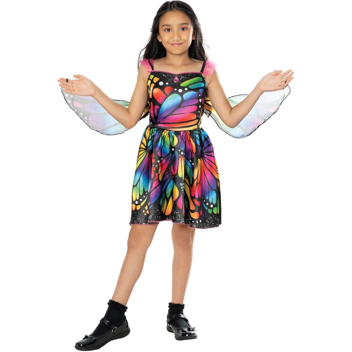 روبيز فستان الفراشة الملون مع أجنحة إكس مقاس XXS للبنات 3-4 سنوات