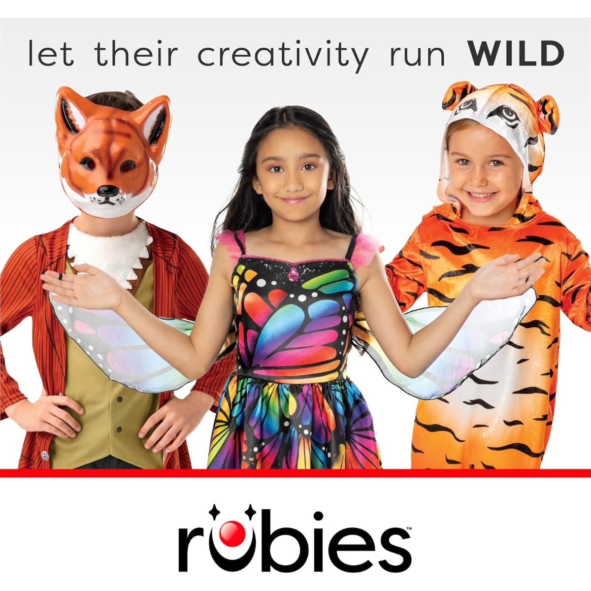 روبيز فستان الفراشة الملون مع أجنحة إكس مقاس XXS للبنات 3-4 سنوات