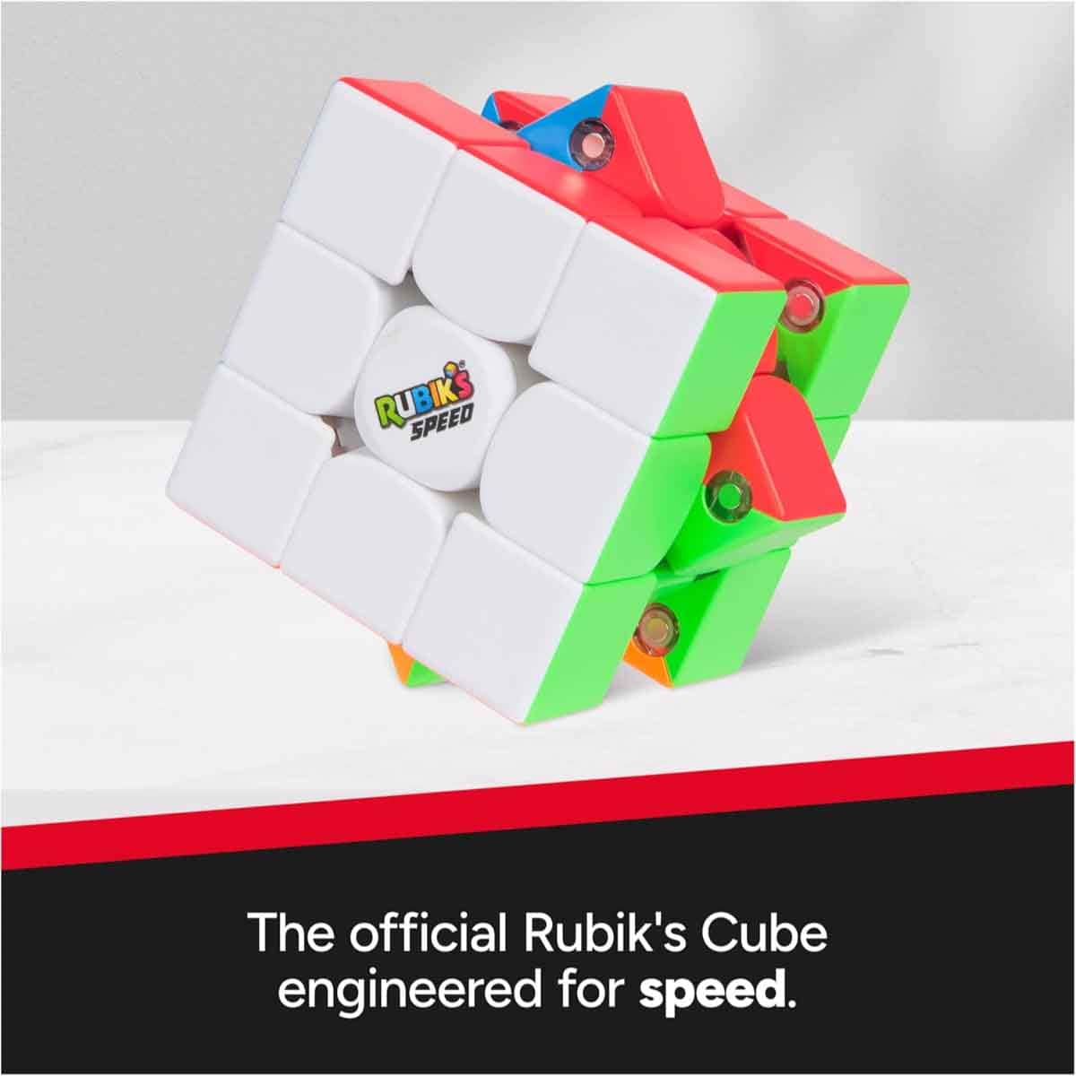 Rubiks 3x3 Magnetic Speed Cube Brain Teaser Toy Unisex, 8-10 Years