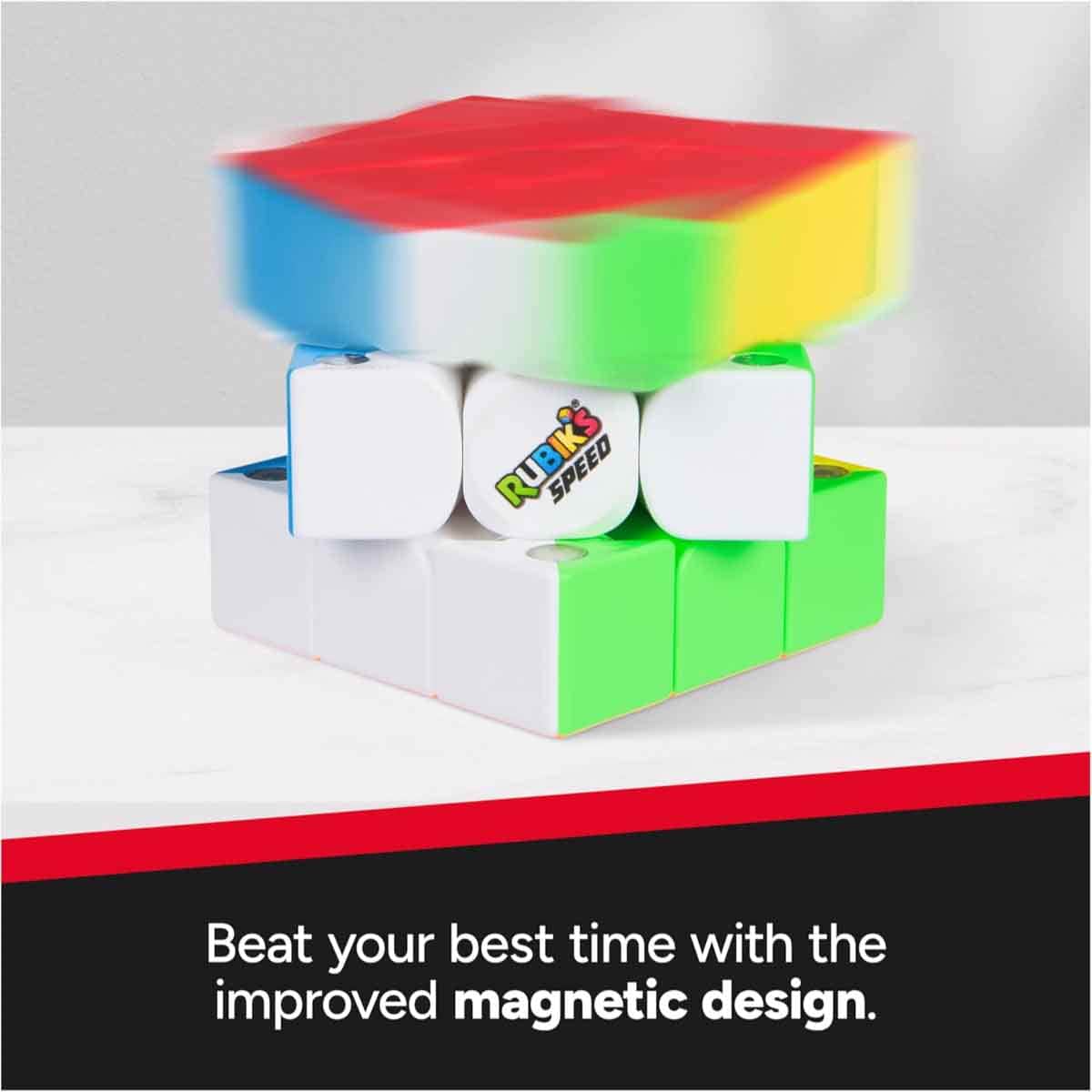 Rubiks 3x3 Magnetic Speed Cube Brain Teaser Toy Unisex, 8-10 Years