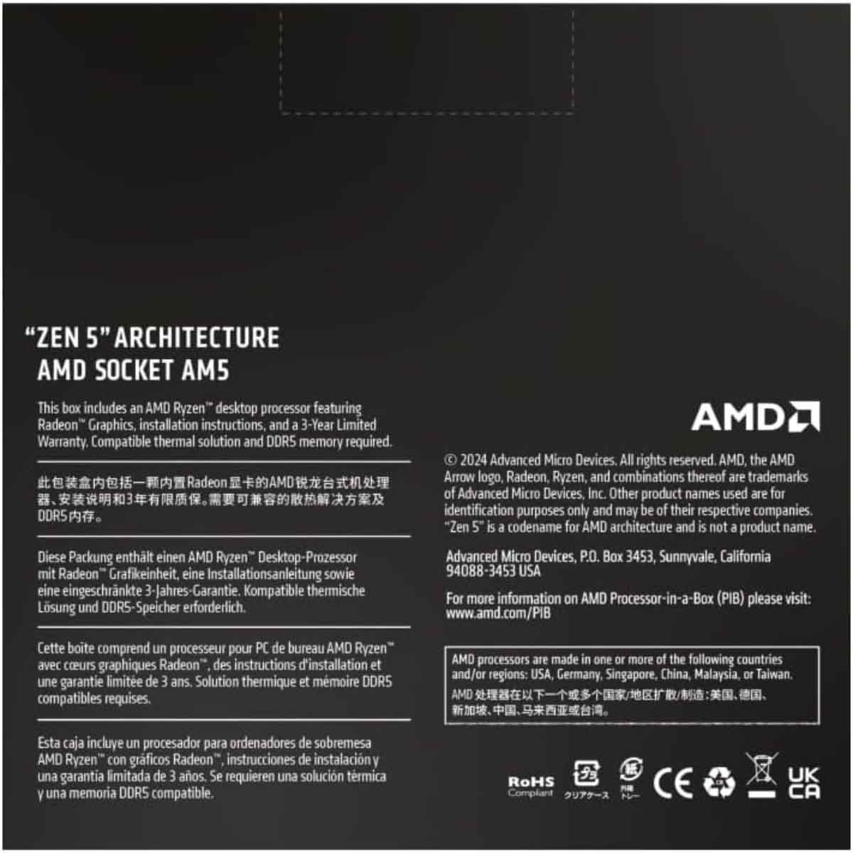 AMD Ryzen 9 9900X 4.4GHz 12-Core 24-Thread 76MB Processor