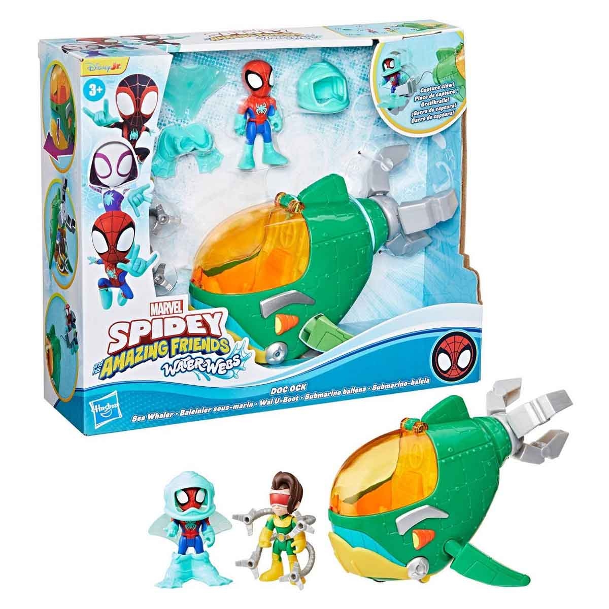 Spidey & His Amazing Friends Dock Ock Whale Toy Vehicle Playset Unisex, 3-4 Years