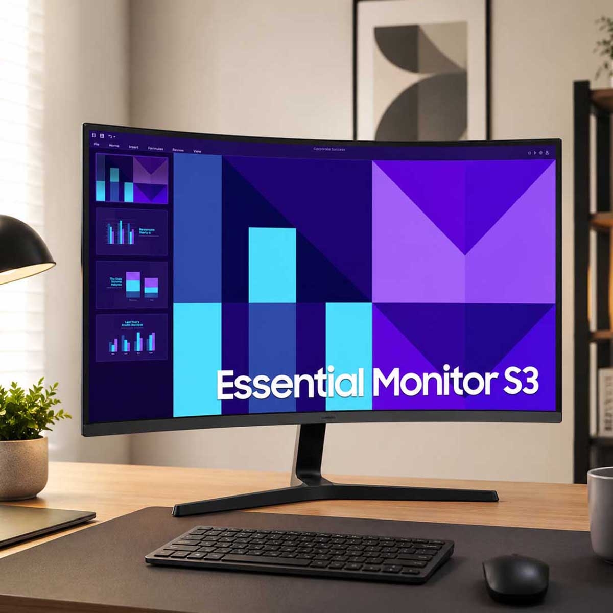 Samsung 32" Essential S3 Curved FHD VA 100Hz Monitor