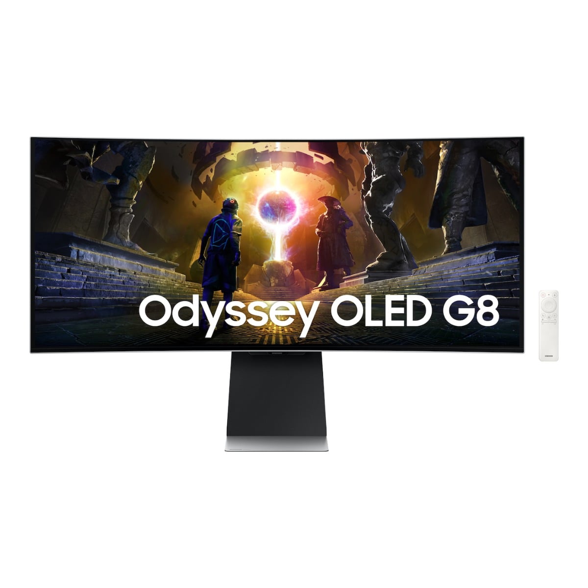 سامسونج شاشة ألعاب Odyssey OLED G8 منحنية مقاس 34 انش بدقة UWQHD ومعدل تحديث 175Hz
