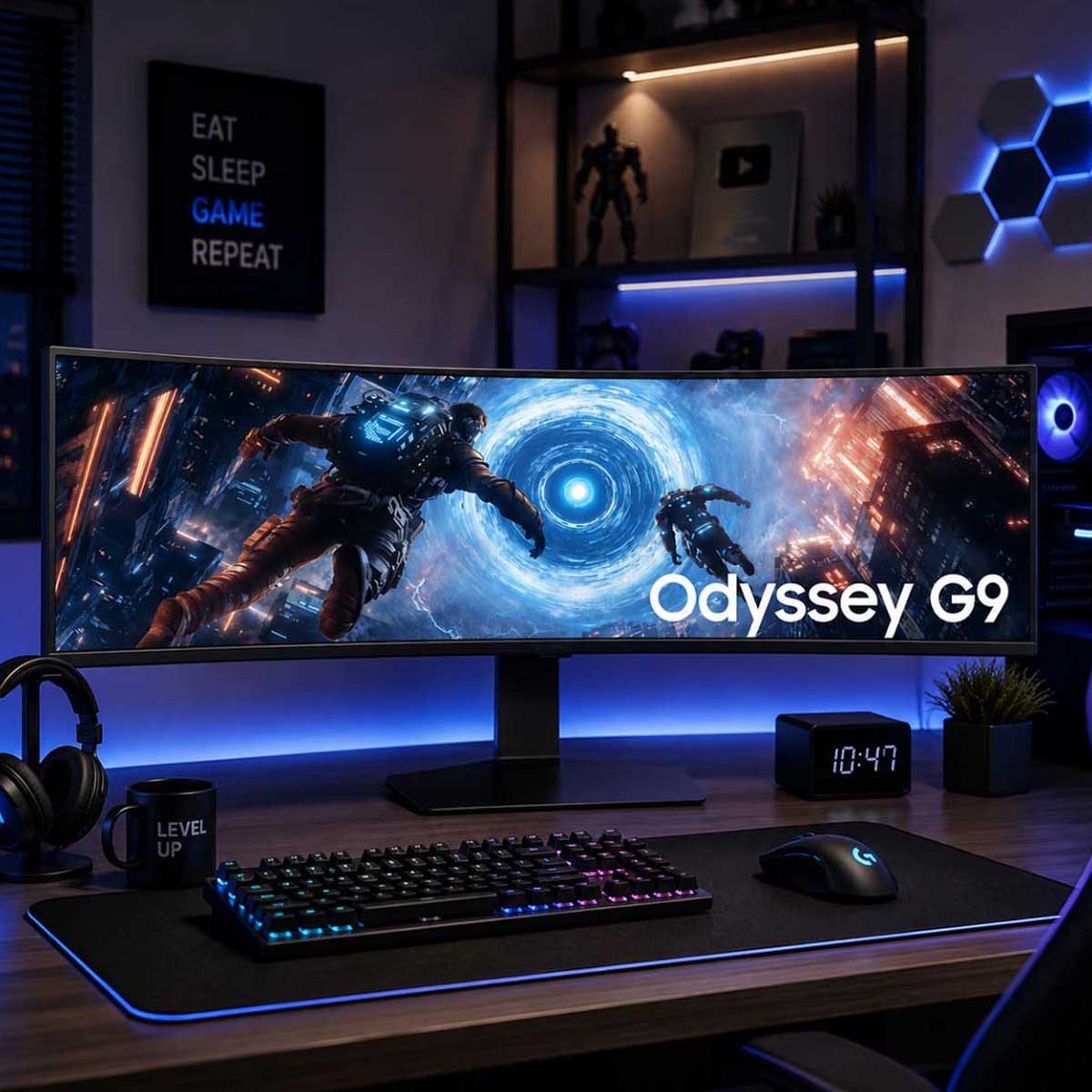 Samsung 49" Odyssey G9 Curved DQHD VA 144Hz Gaming Monitor