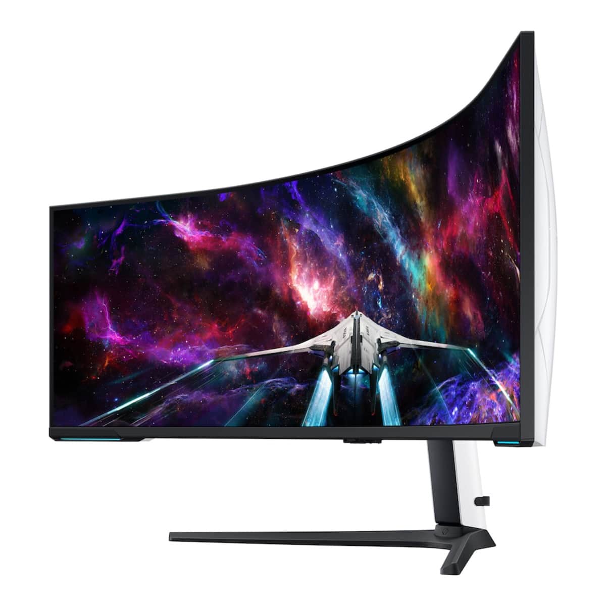 سامسونج شاشة ألعاب Odyssey Neo G9 منحنية مقاس 57 انش بدقة DUHD ولوحة VA ومعدل تحديث 240Hz
