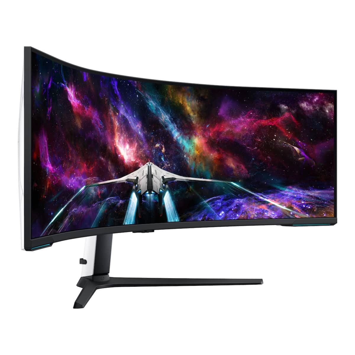 سامسونج شاشة ألعاب Odyssey Neo G9 منحنية مقاس 57 انش بدقة DUHD ولوحة VA ومعدل تحديث 240Hz