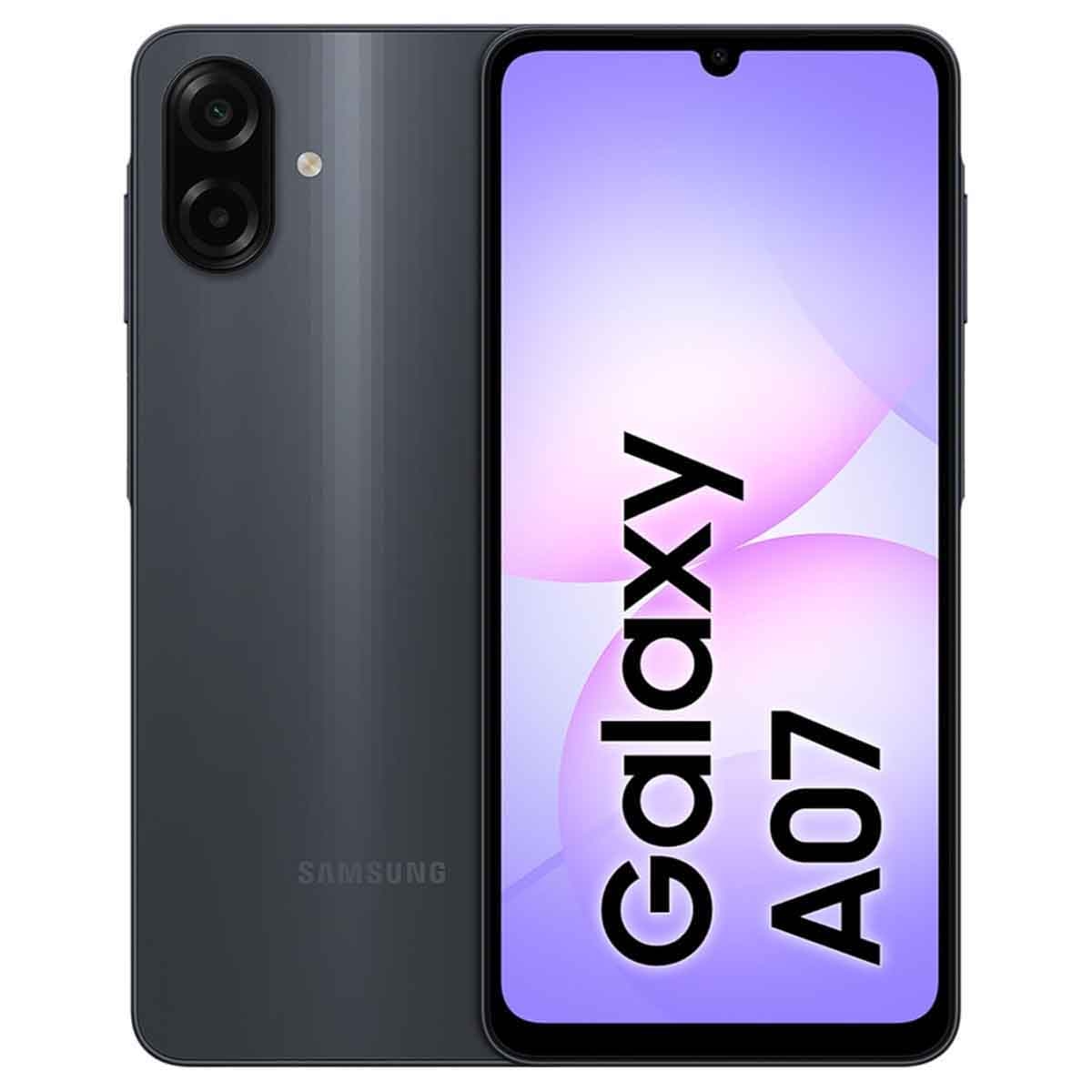 Samsung Galaxy A07 4G Android Smartphone (4GB RAM, 64GB Storage) - Black, KSA Version