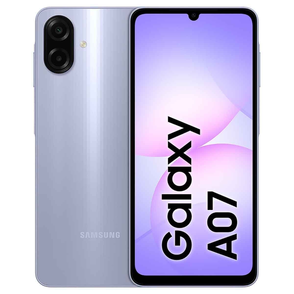 Samsung Galaxy A07 4G Android Smartphone (4GB RAM, 64GB Storage) - Light Violet, KSA Version