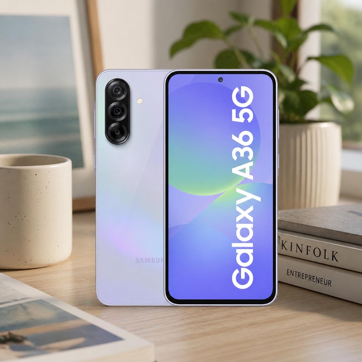 Samsung Galaxy A36 5G Android Smartphone (8GB RAM, 128GB Storage) - Awesome Lavender, KSA Version