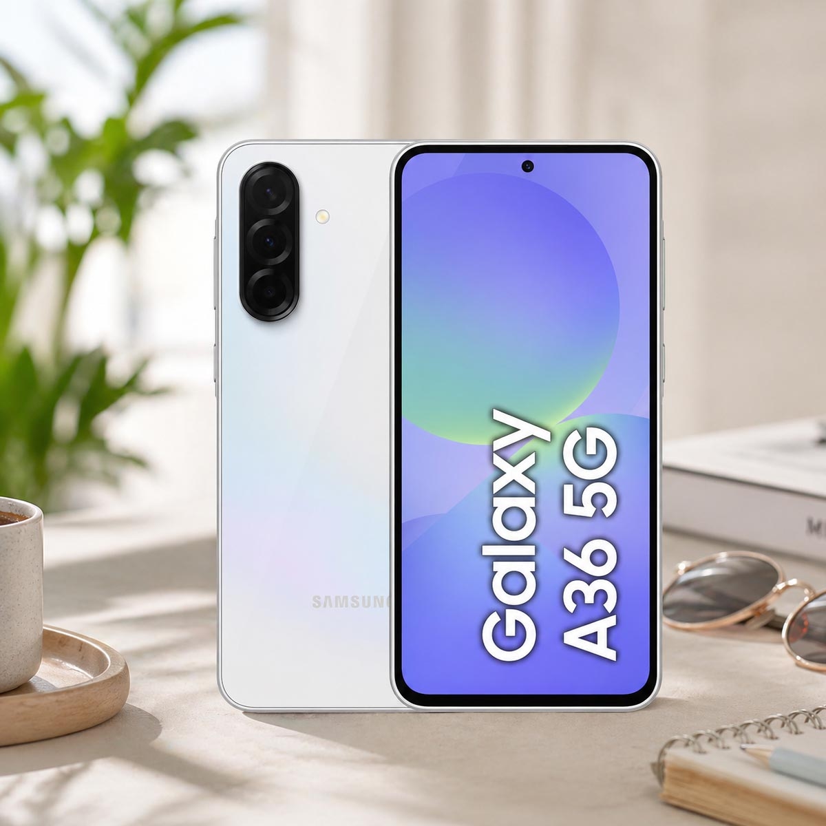 Samsung Galaxy A36 5G Android Smartphone (8GB RAM, 128GB Storage) - Awesome White, KSA Version