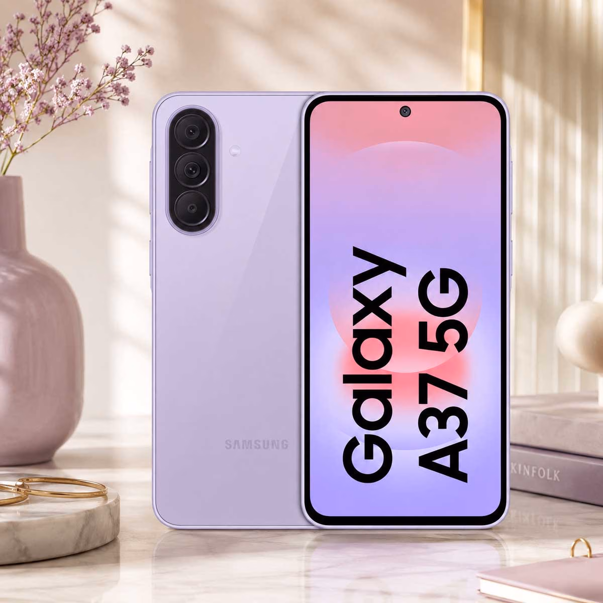 سامسونج جالاكسي A37 جوال ذكي بنظام أندرويد (8GB + 256GB)، إصدار السعودية - لافندر رائع
