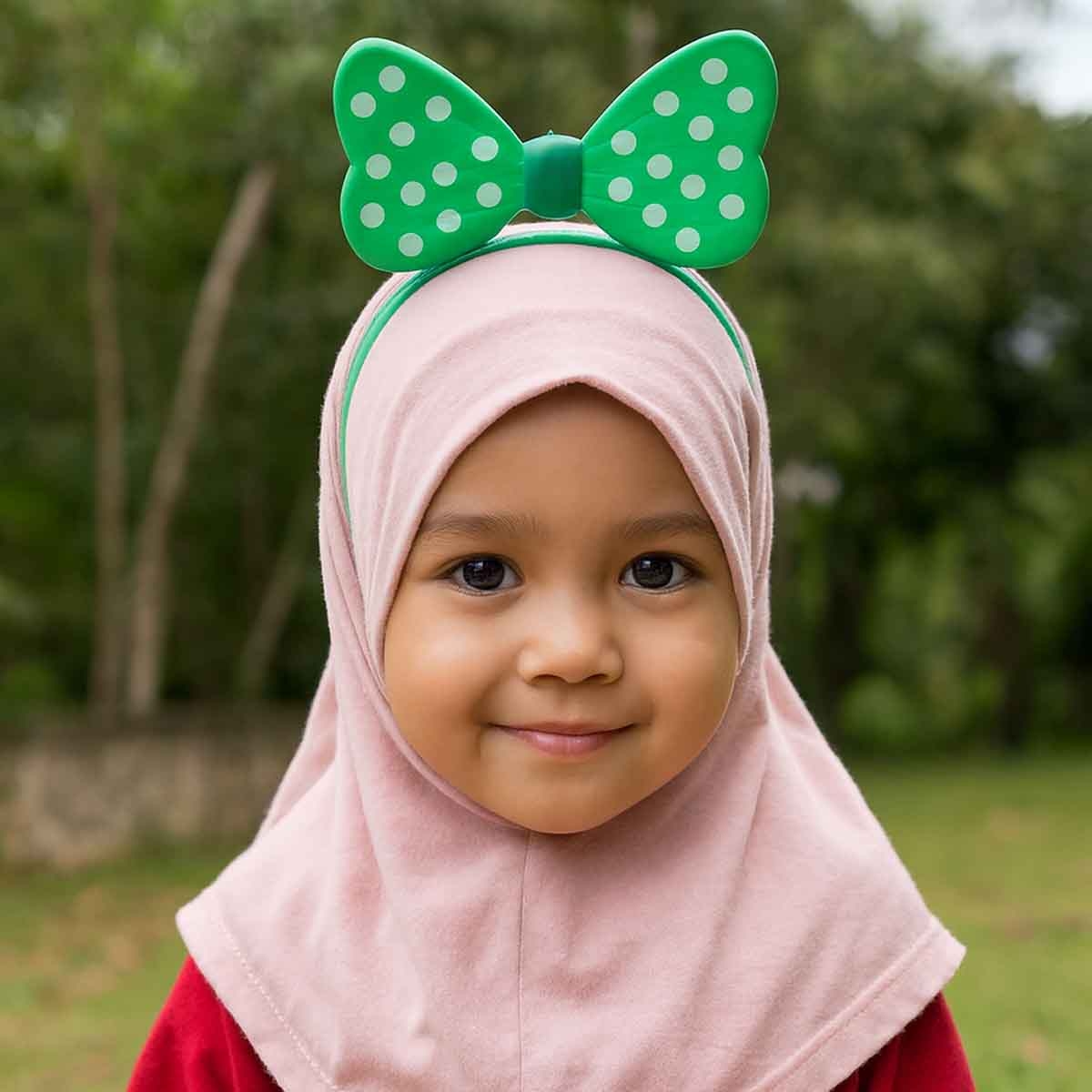 Saudi National Day Green/White Headband Girls