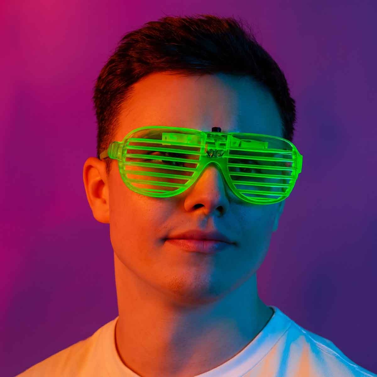 Saudi National Day LED Shutter Light Up Party Glasses Unisex