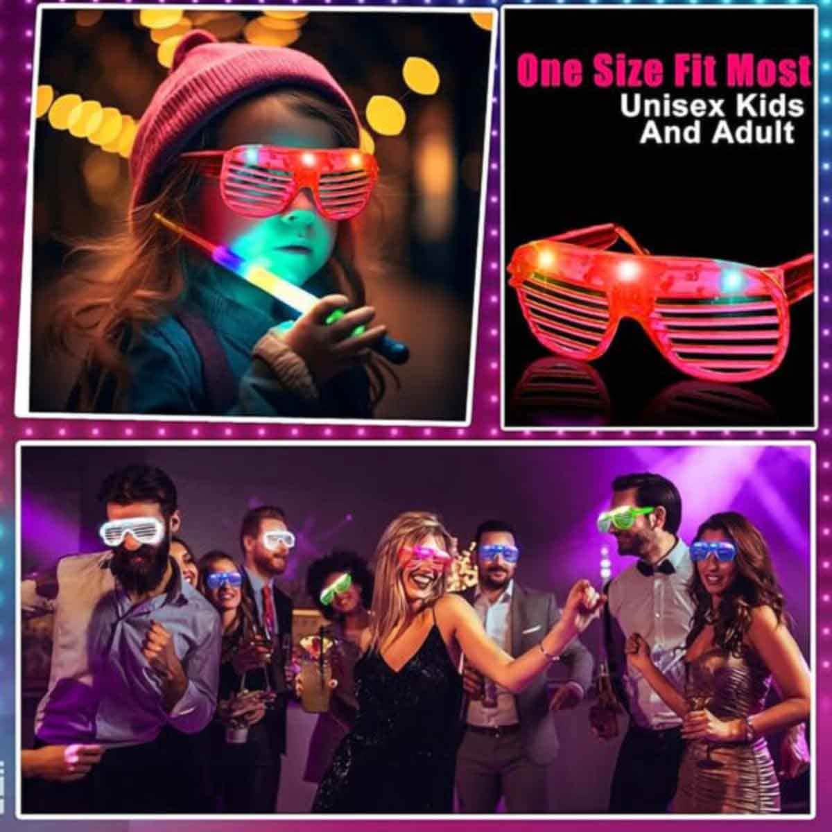Saudi National Day LED Shutter Light Up Party Glasses Unisex