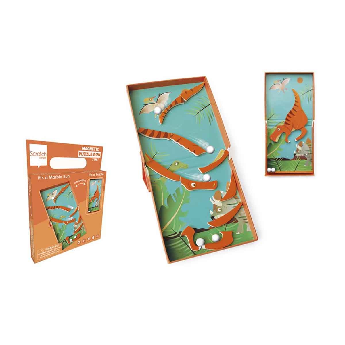 Scratch Europe 11-Pieces Dino Magnetic Puzzle Unisex, 3-4 Years