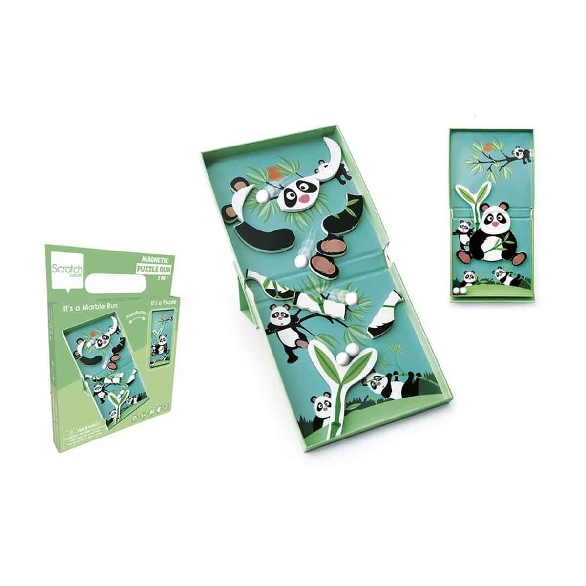Scratch Europe 11-Pieces Panda Magnetic Puzzle Unisex, 3-4 Years
