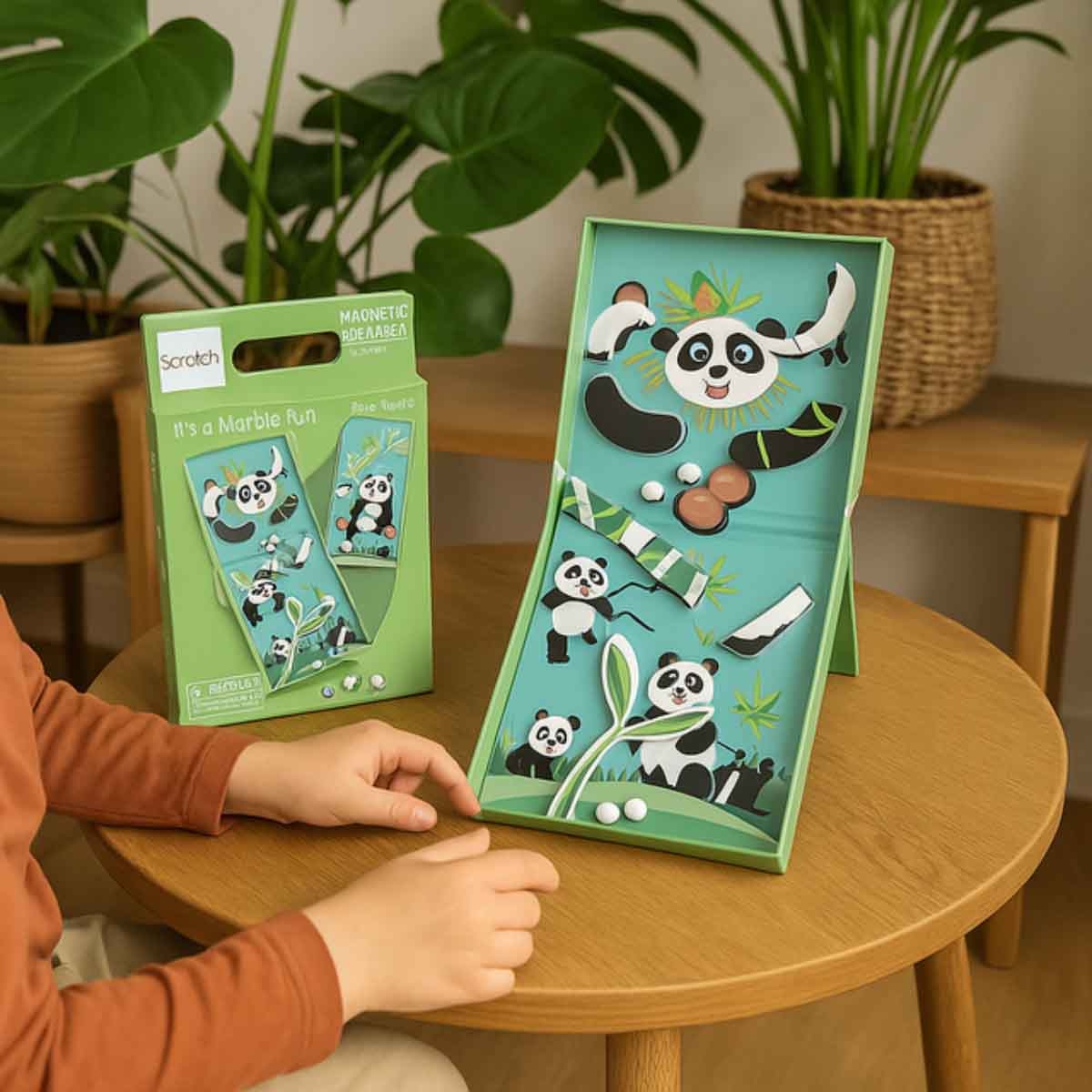 Scratch Europe 11-Pieces Panda Magnetic Puzzle Unisex, 3-4 Years